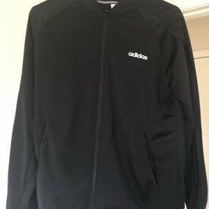 Adidas black on black 3 stripe track jacket